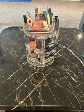 Clear Rotating Makeup Organizer - Clear Acrylic Cosmetic Storage